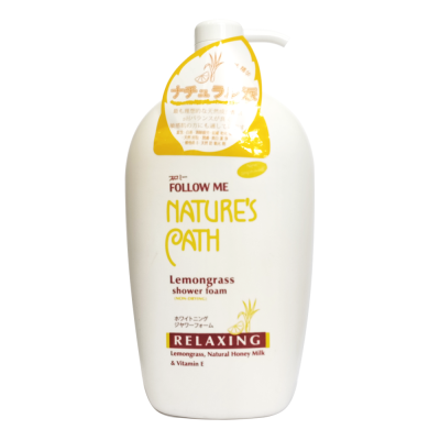 Sữa tắm trắng dưỡng da tinh chất Xả Chanh, Follow Me Nature's Path Nhật Bản 1000ml
